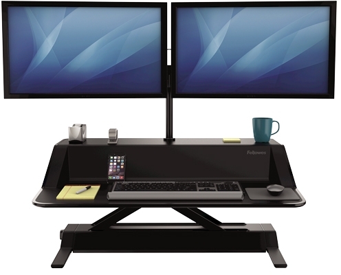 Birou negru reglabil pe inaltime Lotus Fellowes